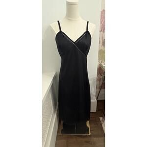 Vintage Diane von Furstenberg for Re-7 Black 100% Polyester Slip Dress 36 S